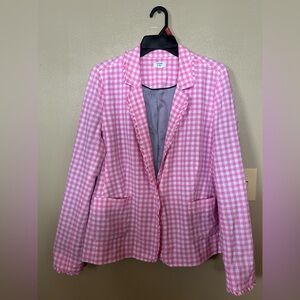 Crown & Ivy Pink Gingham Blazer